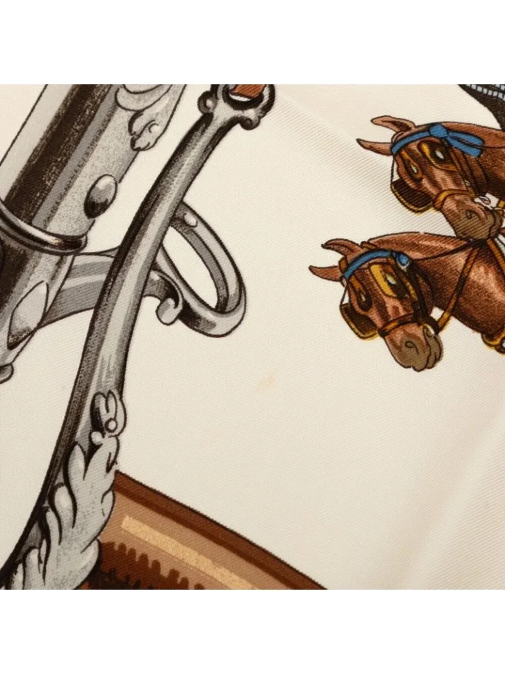 Hermes Carre 90 Equipages Carriage Scarf Large Beige Multicolor Silk